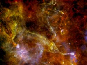 This image taken by the Herschel Telescope of a massive star forming region within this constellation