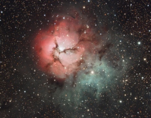 This image of M20 was processed by a Nightscape 8300