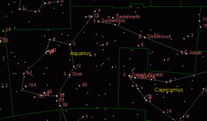 This unaided eye constellation sky map has the following limits: Stars shown for brighter than 6 limiting magnitude, Star names labels shown for stars brighter than 4 limiting magnitude, Bayer/Flamsteed code labels shown for stars brighter than 5 limiting magnitude, Deep sky objects shown for objects brighter than 6 limiting magnitude.