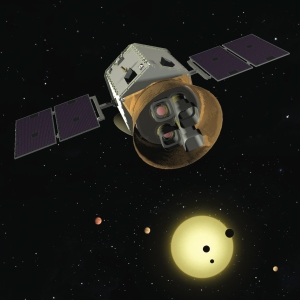 This artist's depiction of the Transiting Exoplanet Survey Satellite (TESS). Credit: TESS team