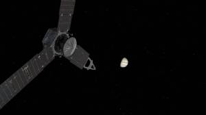This illustration depicts NASA's Juno spacecraft approaching Jupiter. Credits: NASA/JPL